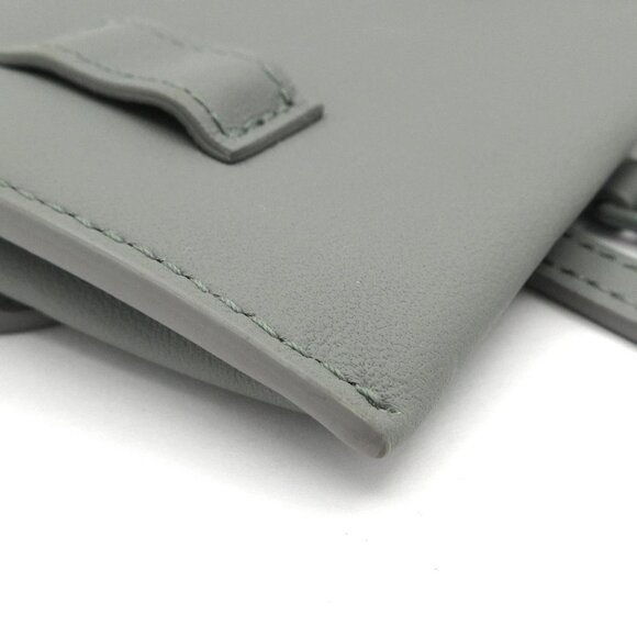 Auth DIOR/ChristianDior Saddle Gray Leather Coin Case - Picture 6 of 15